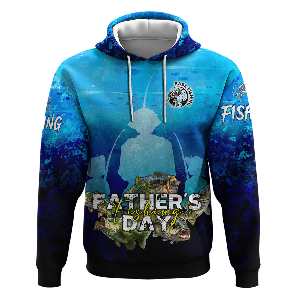Personalized Father's Day Bass Fishing Hoodie Son and Daughter DT02