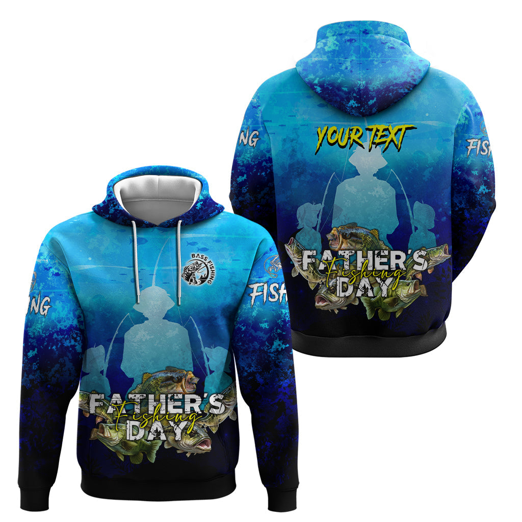 Personalized Father's Day Bass Fishing Hoodie Son and Daughter DT02