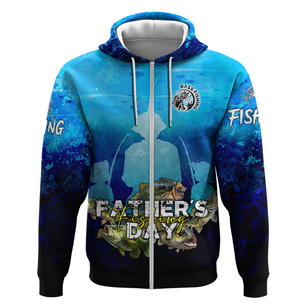 Personalized Father's Day Bass Fishing Hoodie Son and Daughter DT02
