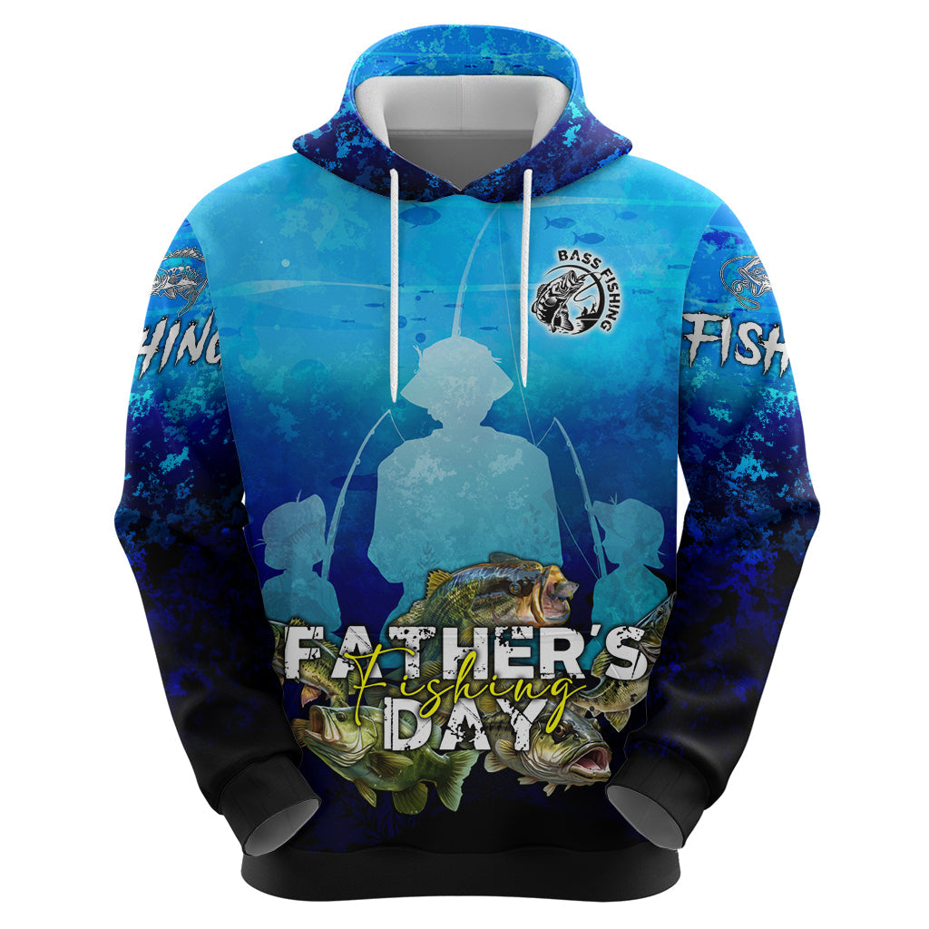Personalized Father's Day Bass Fishing Hoodie Son and Daughter DT02