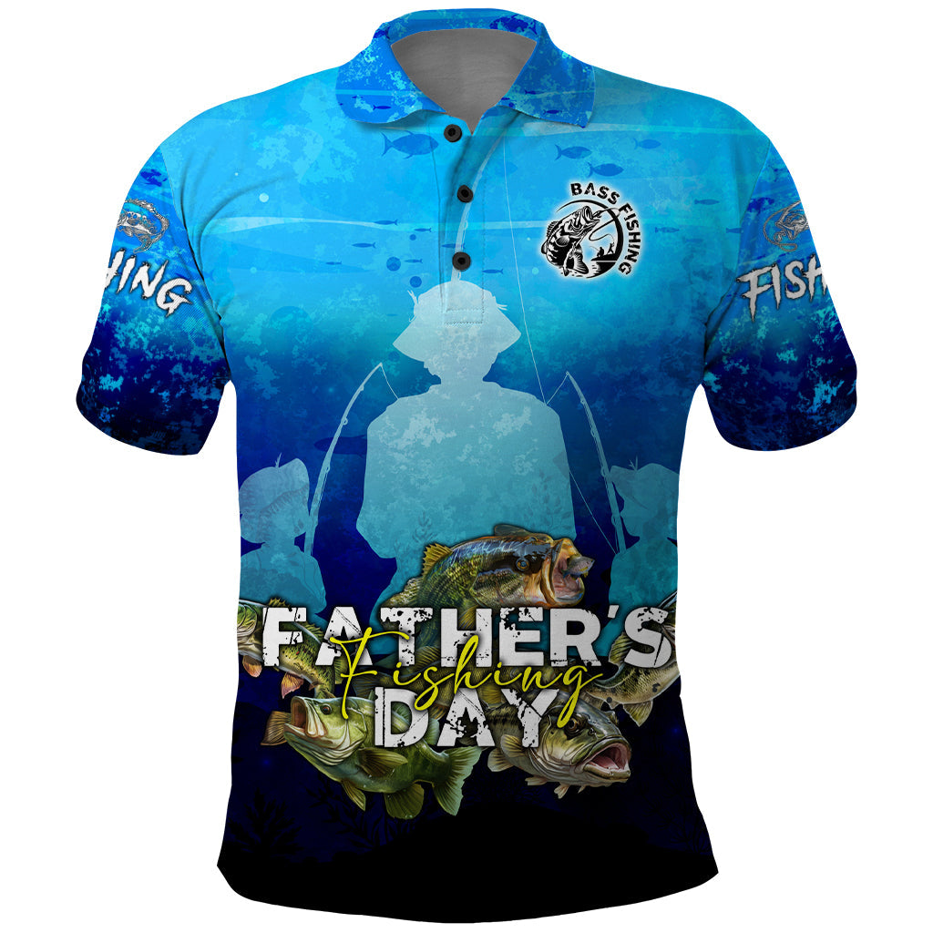 Personalized Father's Day Bass Fishing Polo Shirt Son and Daughter DT02