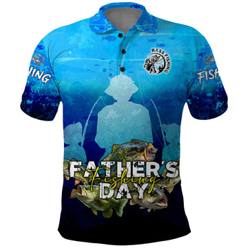 Personalized Father's Day Bass Fishing Polo Shirt Son and Daughter DT02