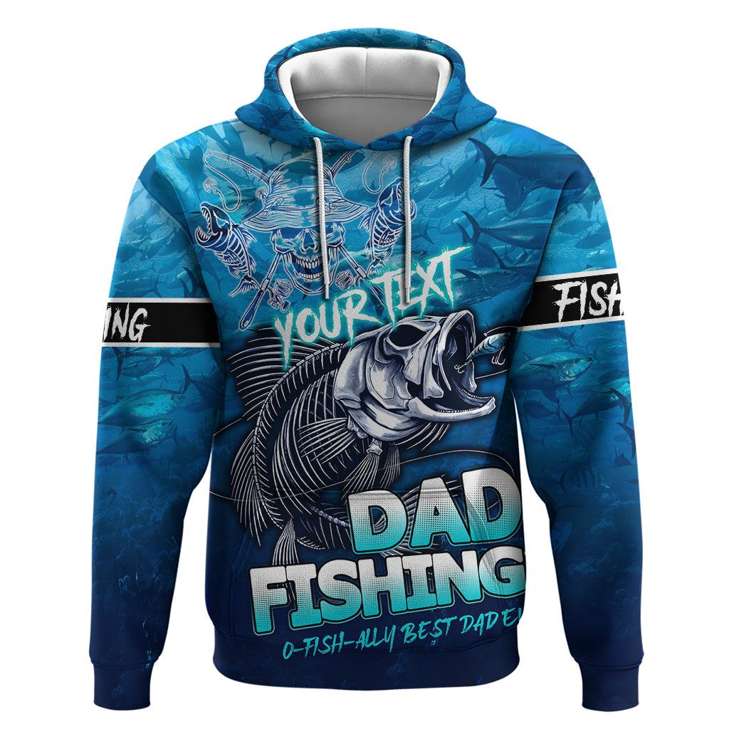 Personalized Father's Day Dad Fishing Skull Fisherman Hoodie O Fish Ally Best Dad Ever DT02
