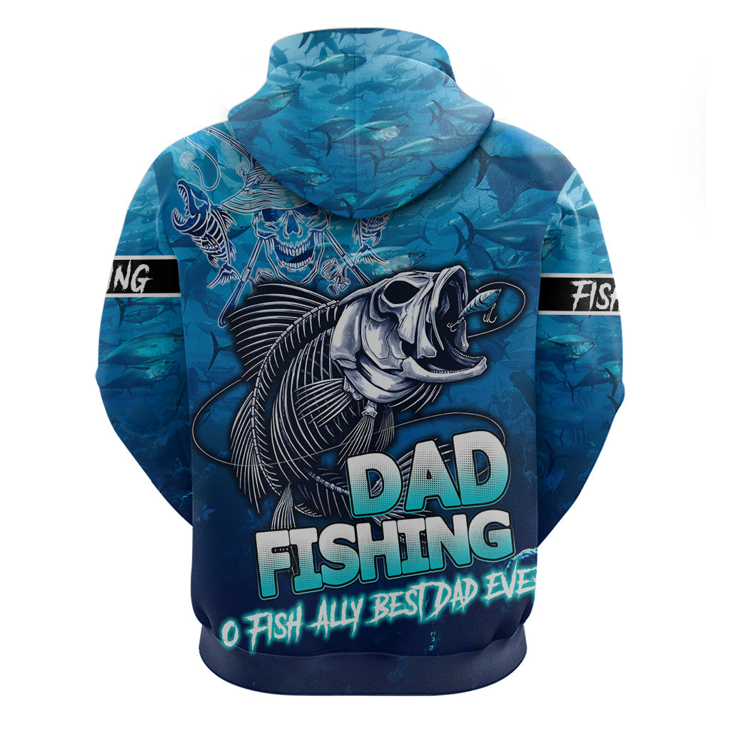 Personalized Father's Day Dad Fishing Skull Fisherman Hoodie O Fish Ally Best Dad Ever DT02