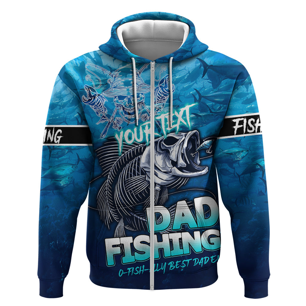 Personalized Father's Day Dad Fishing Skull Fisherman Hoodie O Fish Ally Best Dad Ever DT02