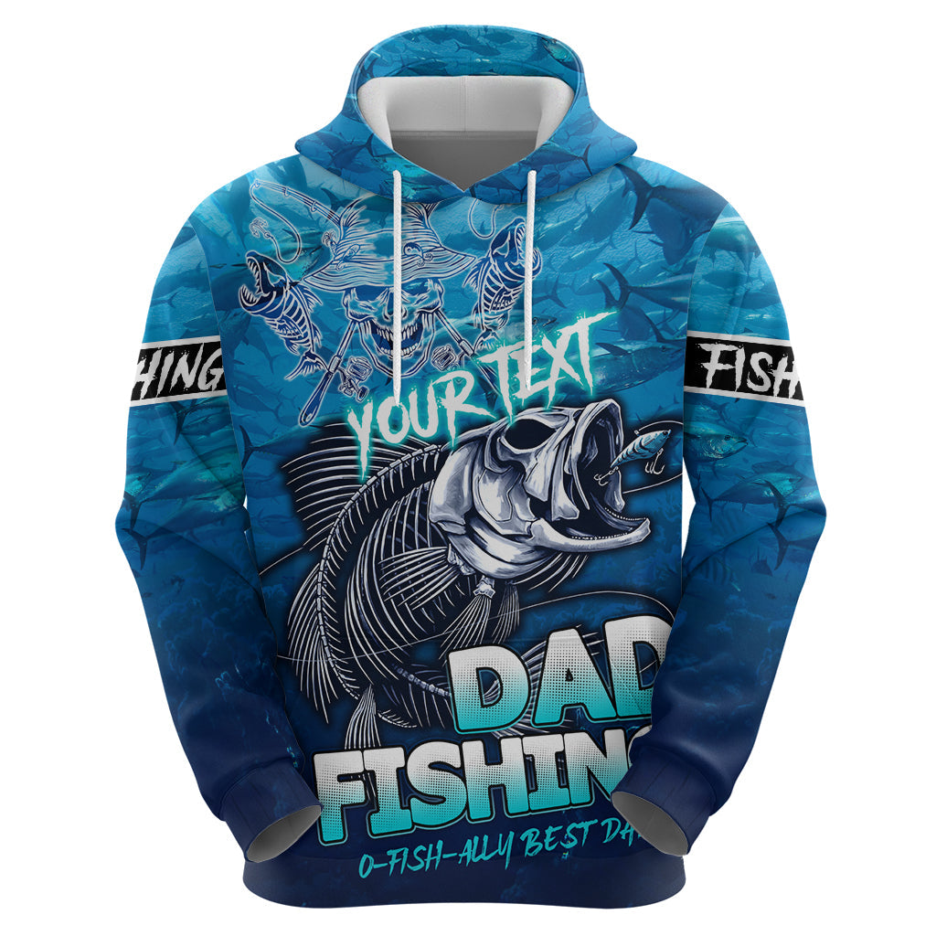 Personalized Father's Day Dad Fishing Skull Fisherman Hoodie O Fish Ally Best Dad Ever DT02