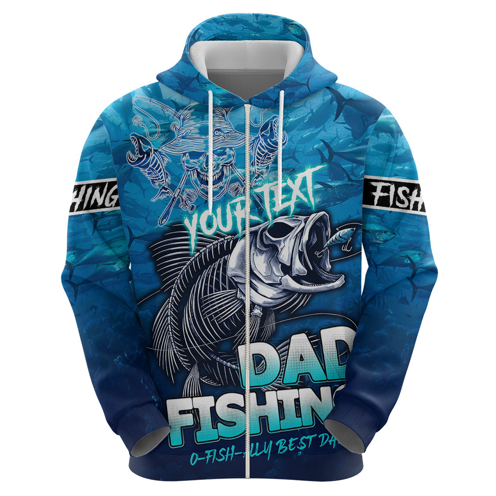 Personalized Father's Day Dad Fishing Skull Fisherman Hoodie O Fish Ally Best Dad Ever DT02