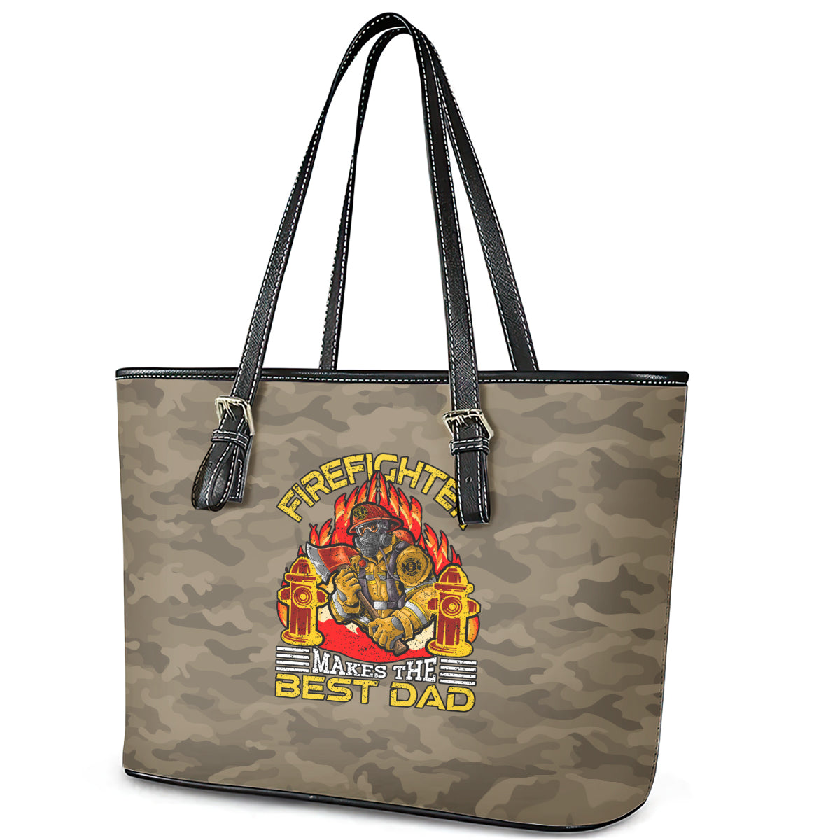 Firefighter Make The Best Dad Leather Tote Bag Father's Day DT02