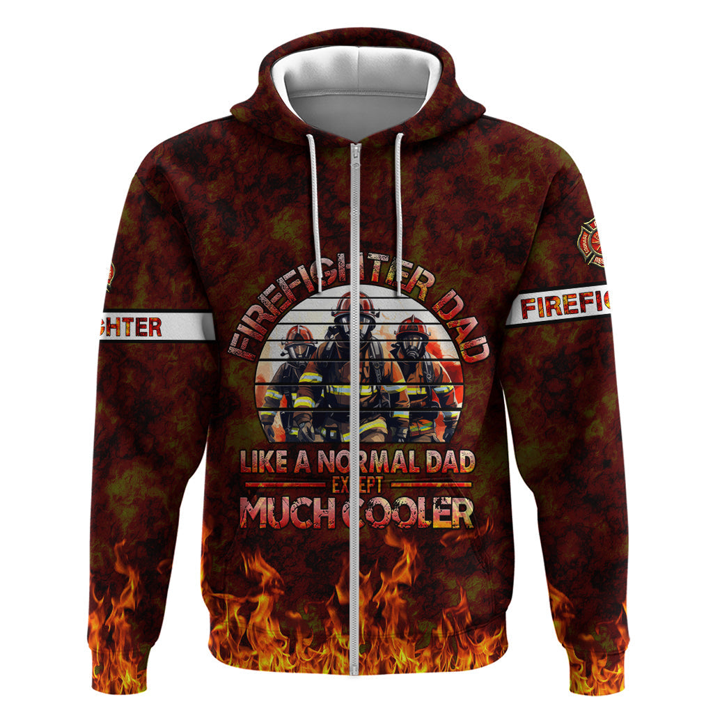 Father and Kids Firefighter Hoodie Like A Normal Dad DT02