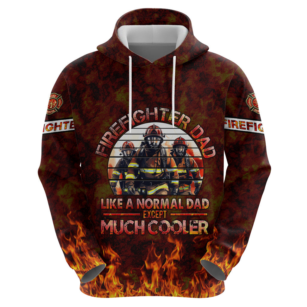 Father and Kids Firefighter Hoodie Like A Normal Dad DT02