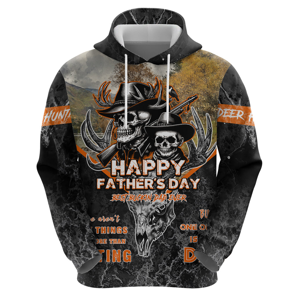 Father's Day Skull Deer Hunting Hoodie Best Buckin Dad Ever DT02