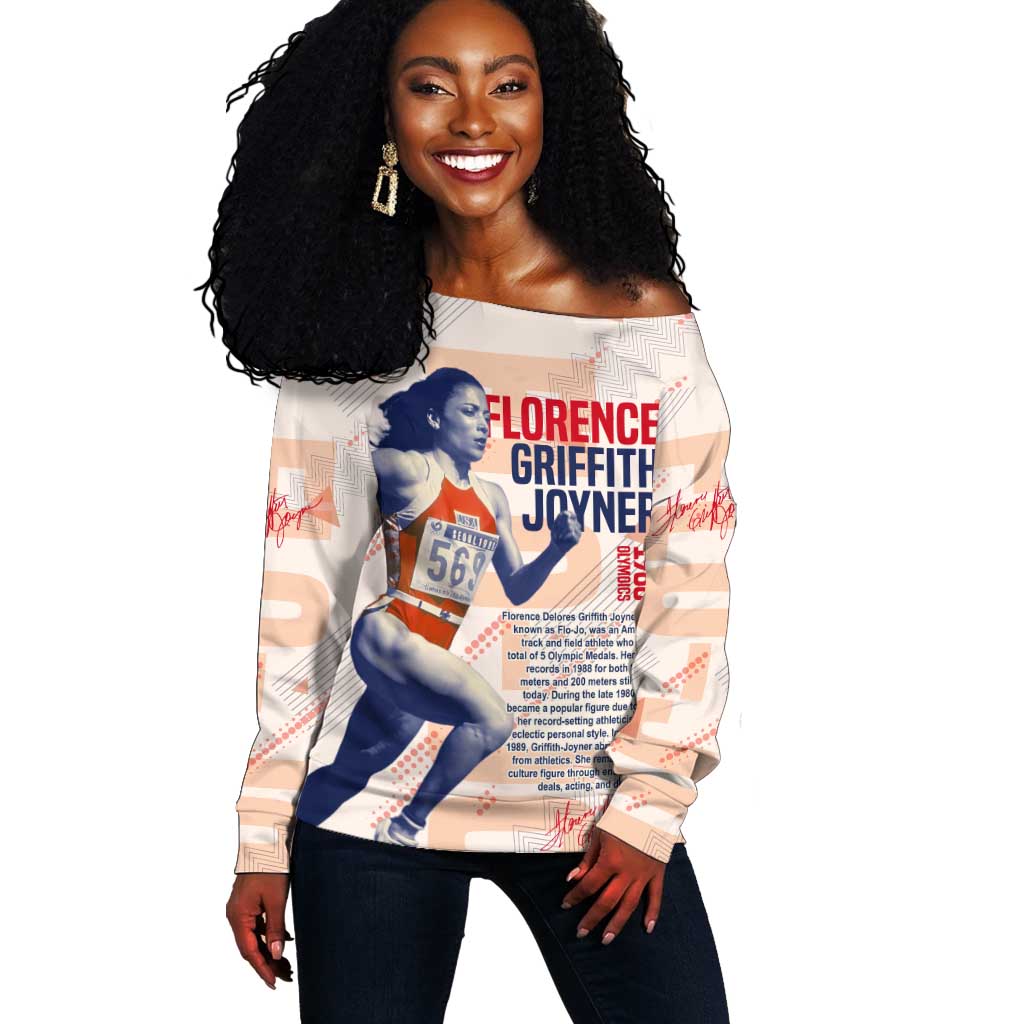 The Phenomenal Woman Flo-Jo Off Shoulder Sweater 1988 Olympic DT02