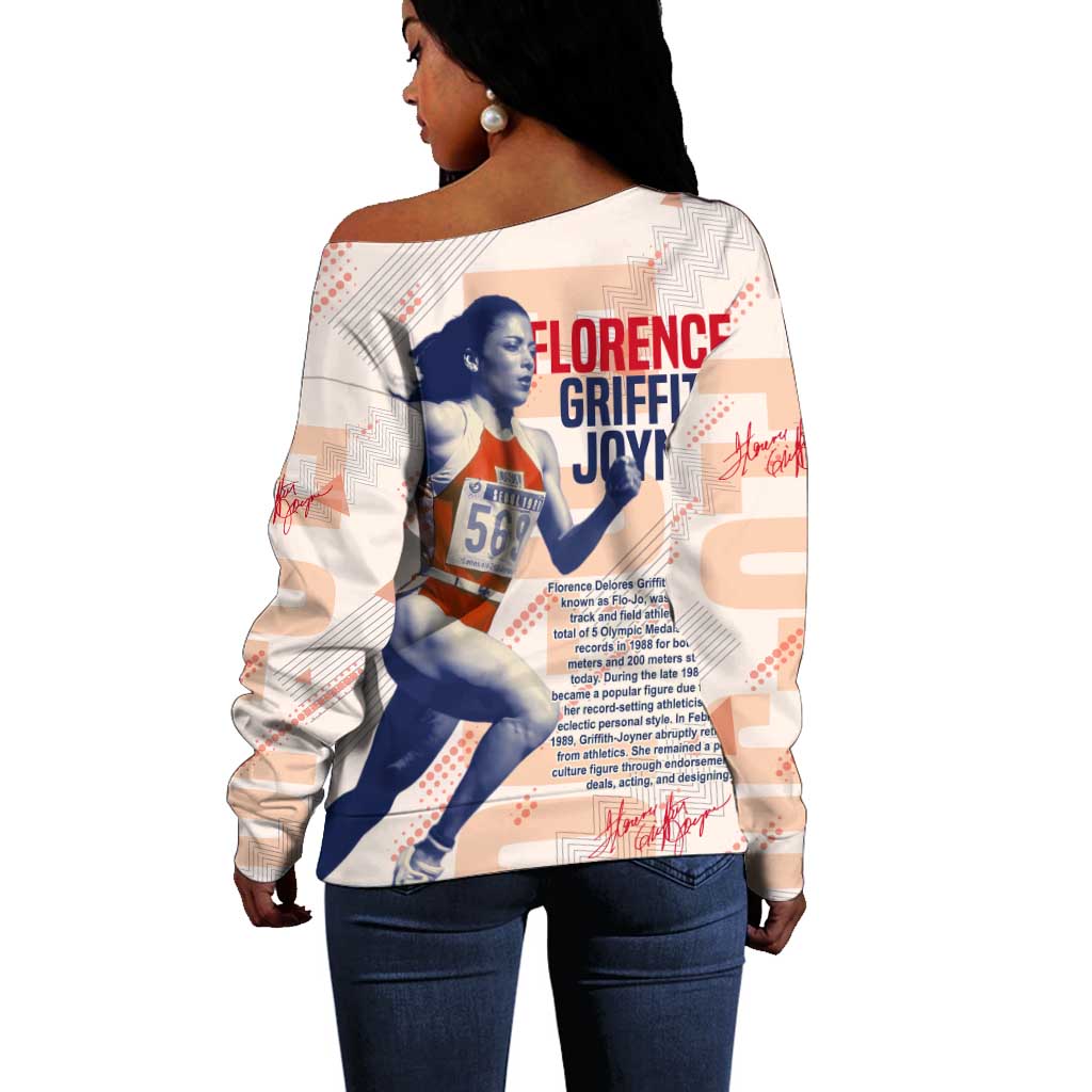 The Phenomenal Woman Flo-Jo Off Shoulder Sweater 1988 Olympic DT02