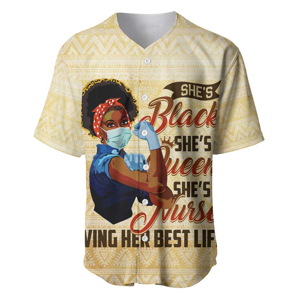 Afro Nurses Baseball Jersey Black Queen African DT02