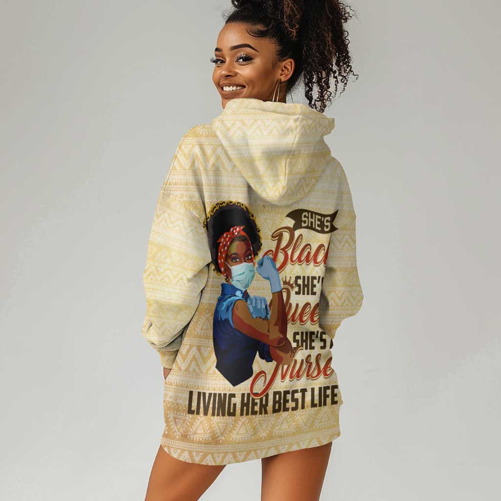 Afro Nurses Hoodie Dress Black Queen African DT02