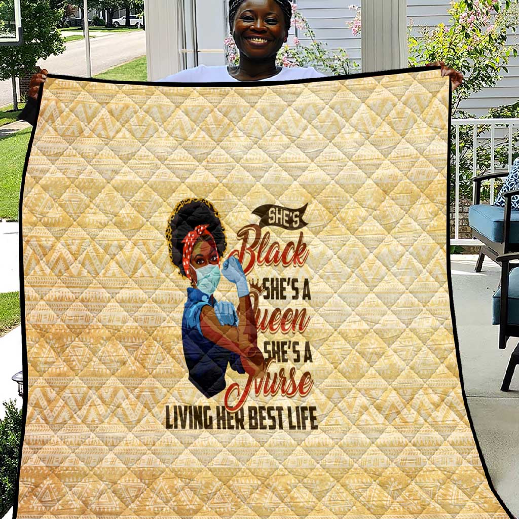 Afro Nurses Quilt Black Queen African DT02