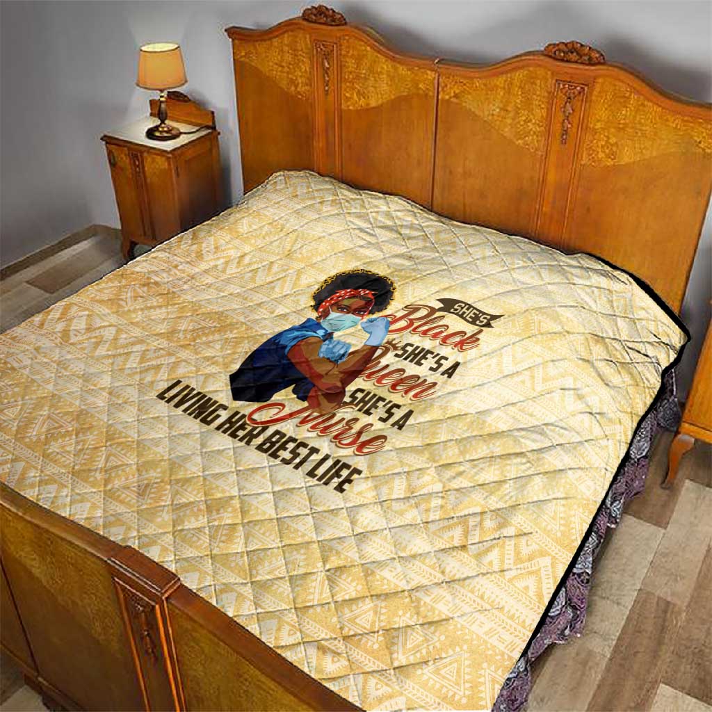 Afro Nurses Quilt Black Queen African DT02
