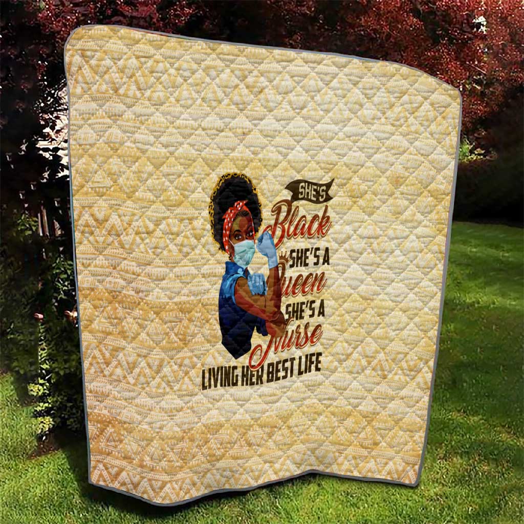 Afro Nurses Quilt Black Queen African DT02