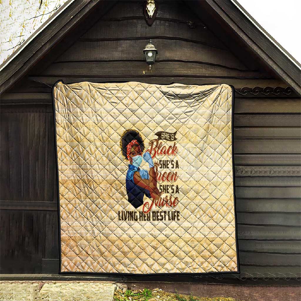 Afro Nurses Quilt Black Queen African DT02