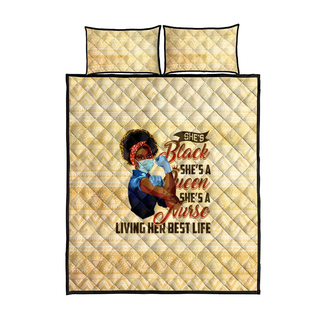 Afro Nurses Quilt Bed Set Black Queen African DT02