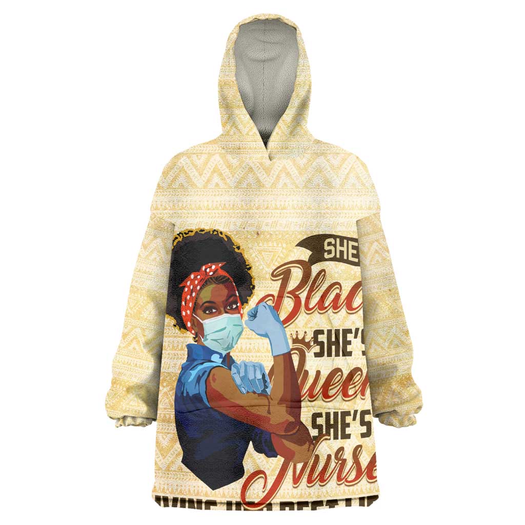 Afro Nurses Wearable Blanket Hoodie Black Queen African DT02