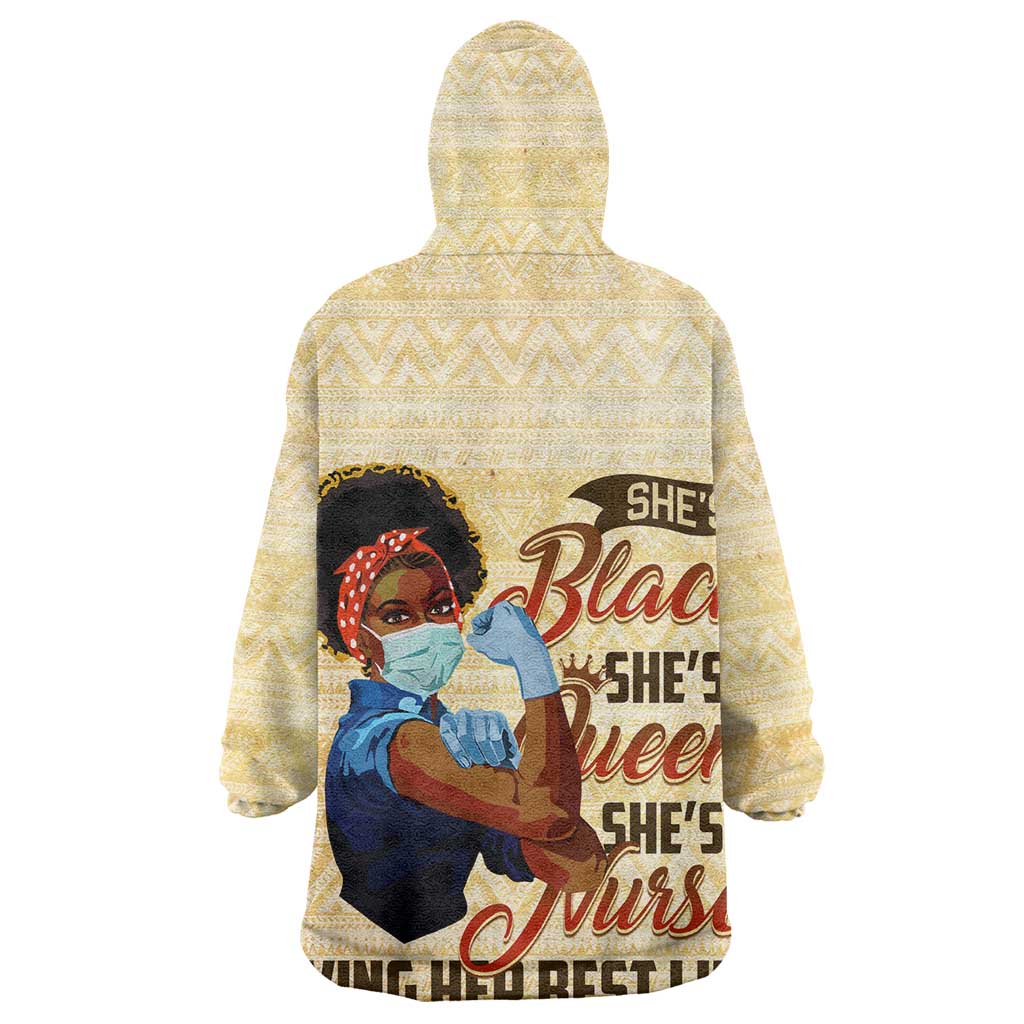 Afro Nurses Wearable Blanket Hoodie Black Queen African DT02