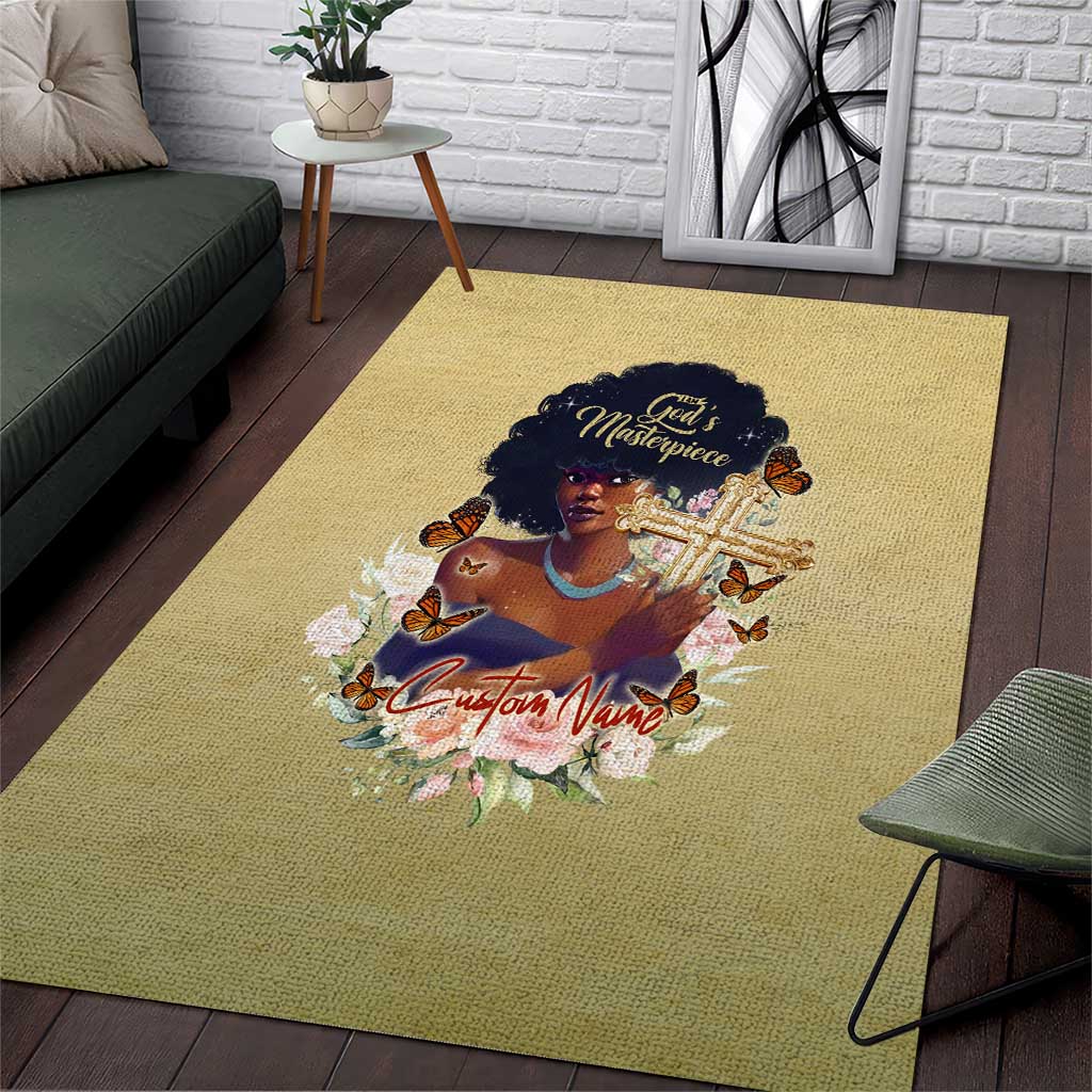 Personalized I Am God's Masterpiece Area Rug African Women DT02