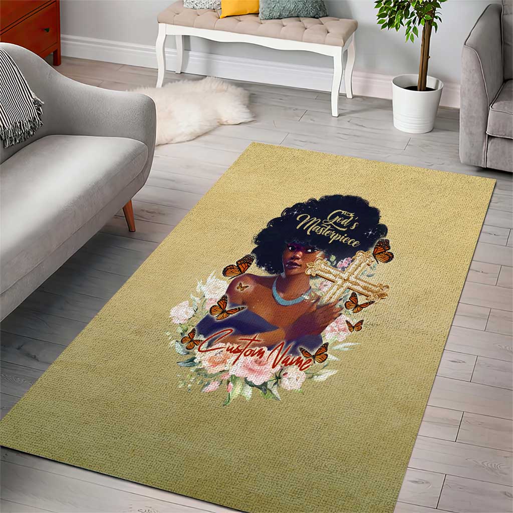 Personalized I Am God's Masterpiece Area Rug African Women DT02
