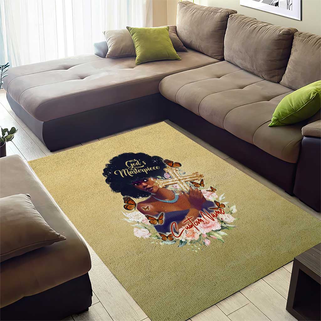 Personalized I Am God's Masterpiece Area Rug African Women DT02