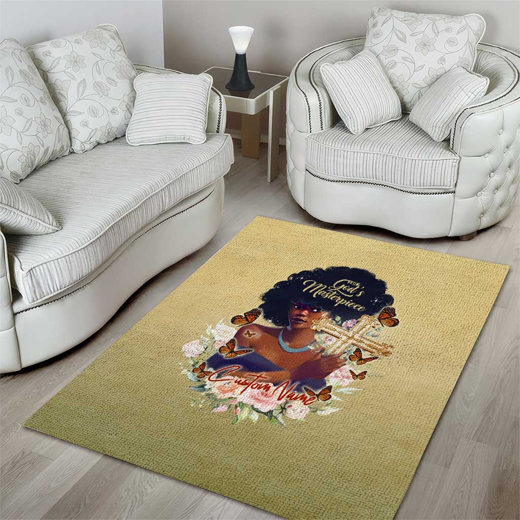 Personalized I Am God's Masterpiece Area Rug African Women DT02