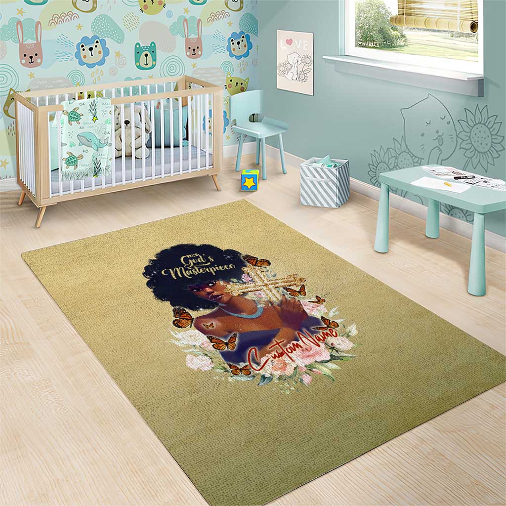 Personalized I Am God's Masterpiece Area Rug African Women DT02