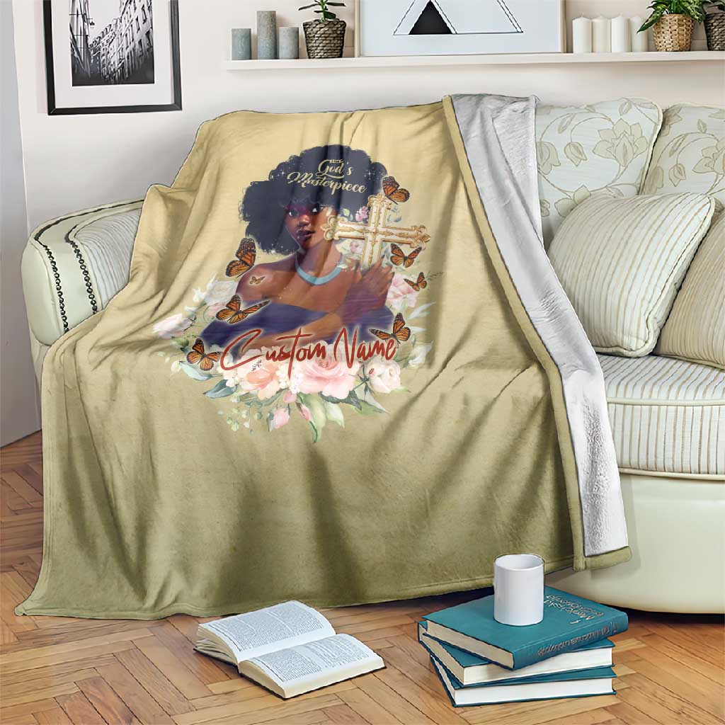 Personalized I Am God's Masterpiece Blanket African Women DT02