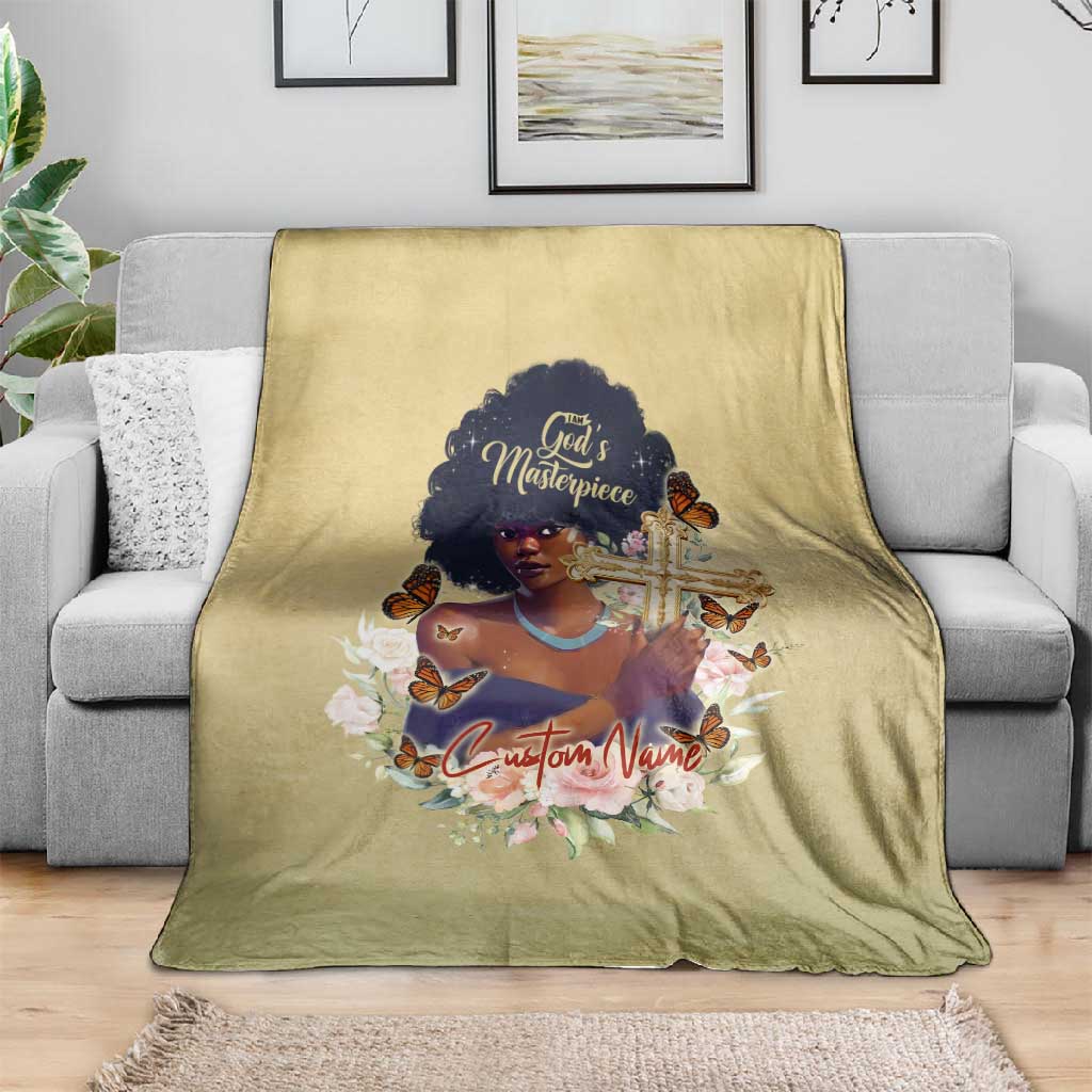 Personalized I Am God's Masterpiece Blanket African Women DT02