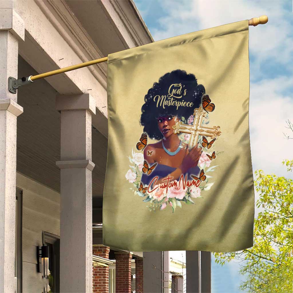 Personalized I Am God's Masterpiece Garden Flag African Women DT02
