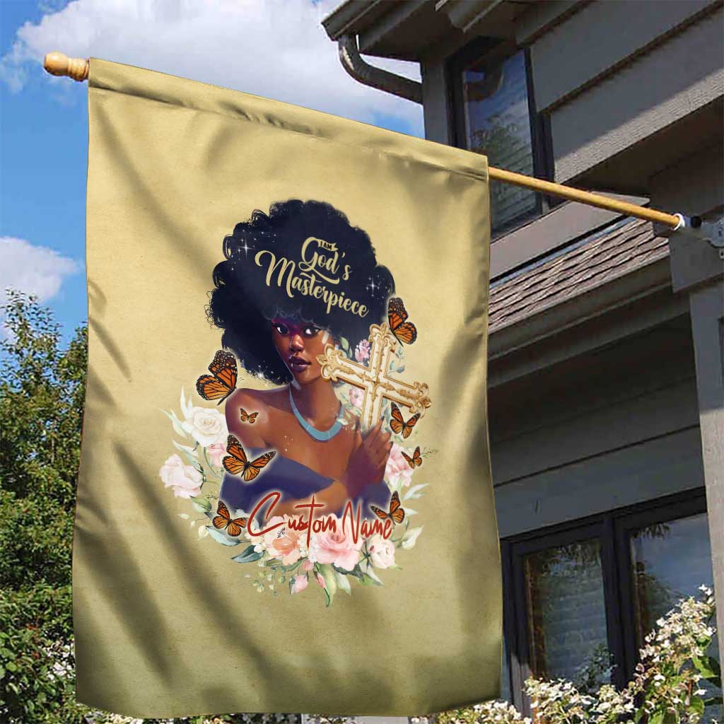 Personalized I Am God's Masterpiece Garden Flag African Women DT02