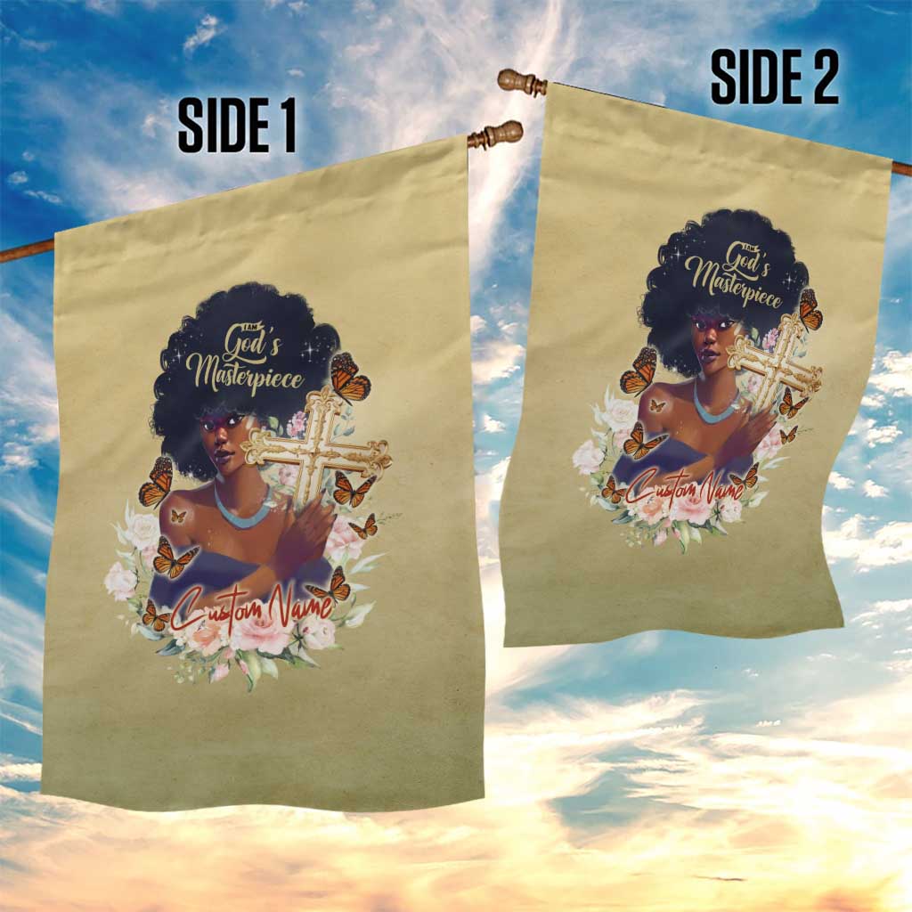 Personalized I Am God's Masterpiece Garden Flag African Women DT02