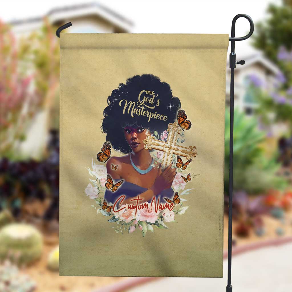 Personalized I Am God's Masterpiece Garden Flag African Women DT02