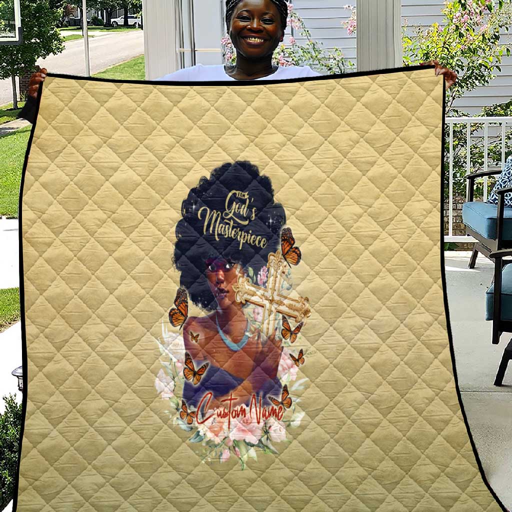 Personalized I Am God's Masterpiece Quilt African Women DT02