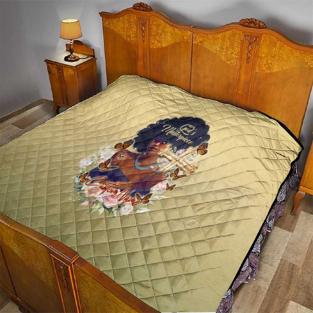Personalized I Am God's Masterpiece Quilt African Women DT02