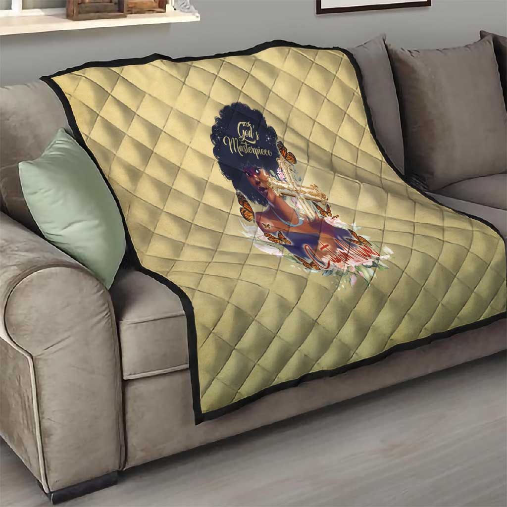 Personalized I Am God's Masterpiece Quilt African Women DT02