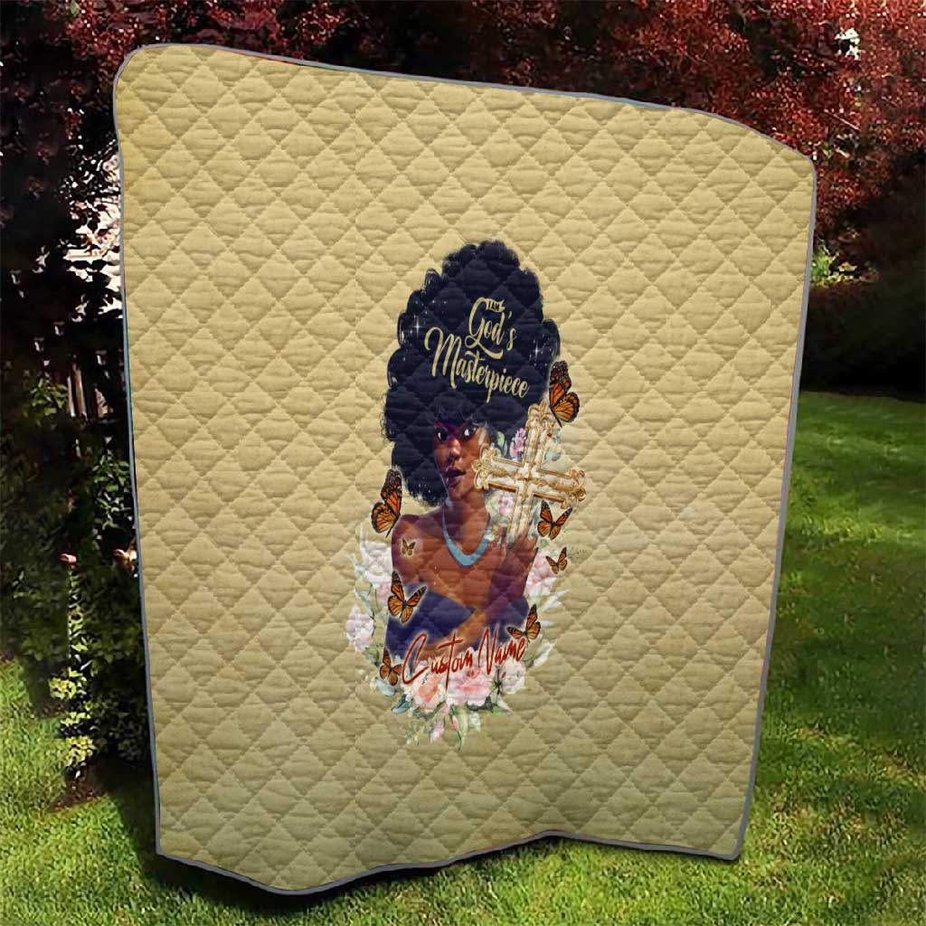 Personalized I Am God's Masterpiece Quilt African Women DT02
