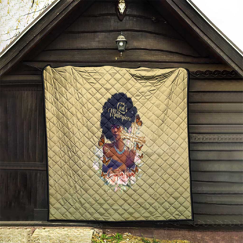 Personalized I Am God's Masterpiece Quilt African Women DT02