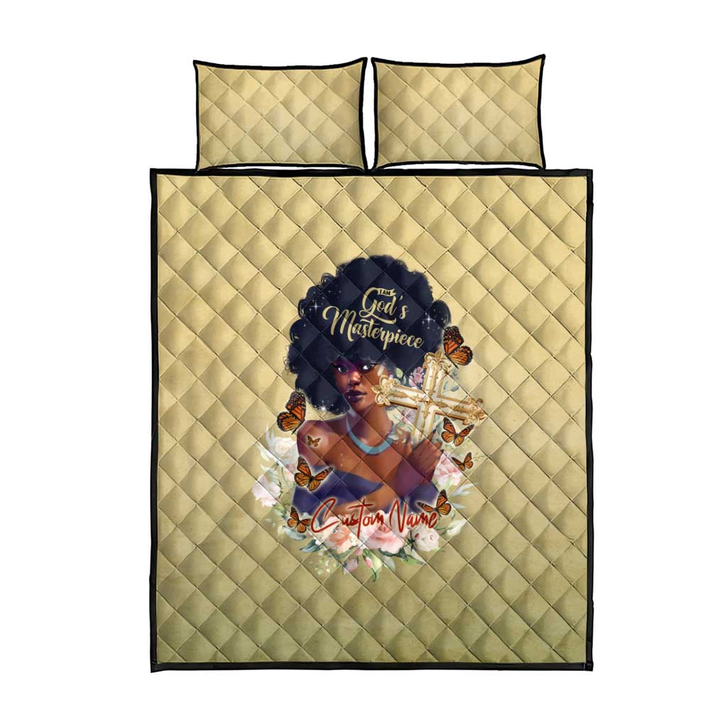 Personalized I Am God's Masterpiece Quilt Bed Set African Women DT02