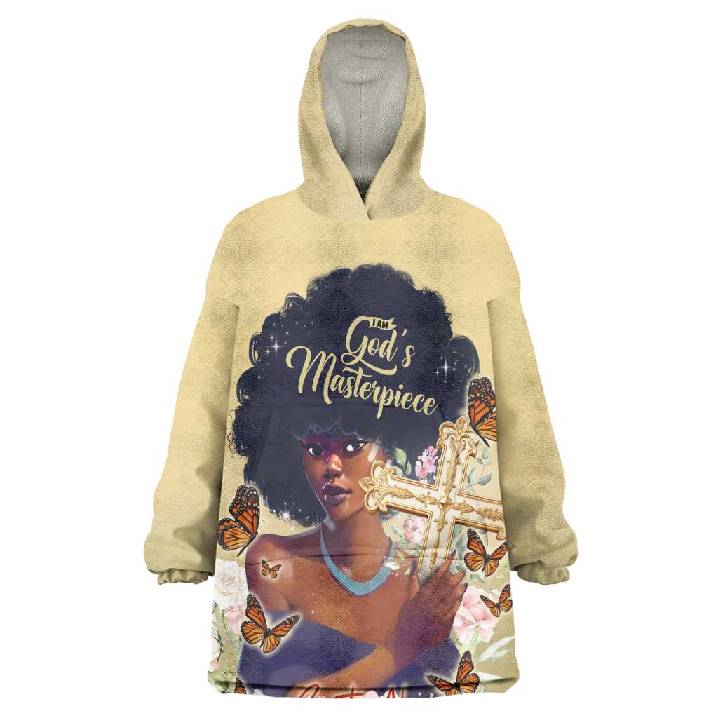Personalized I Am God's Masterpiece Wearable Blanket Hoodie African Women DT02
