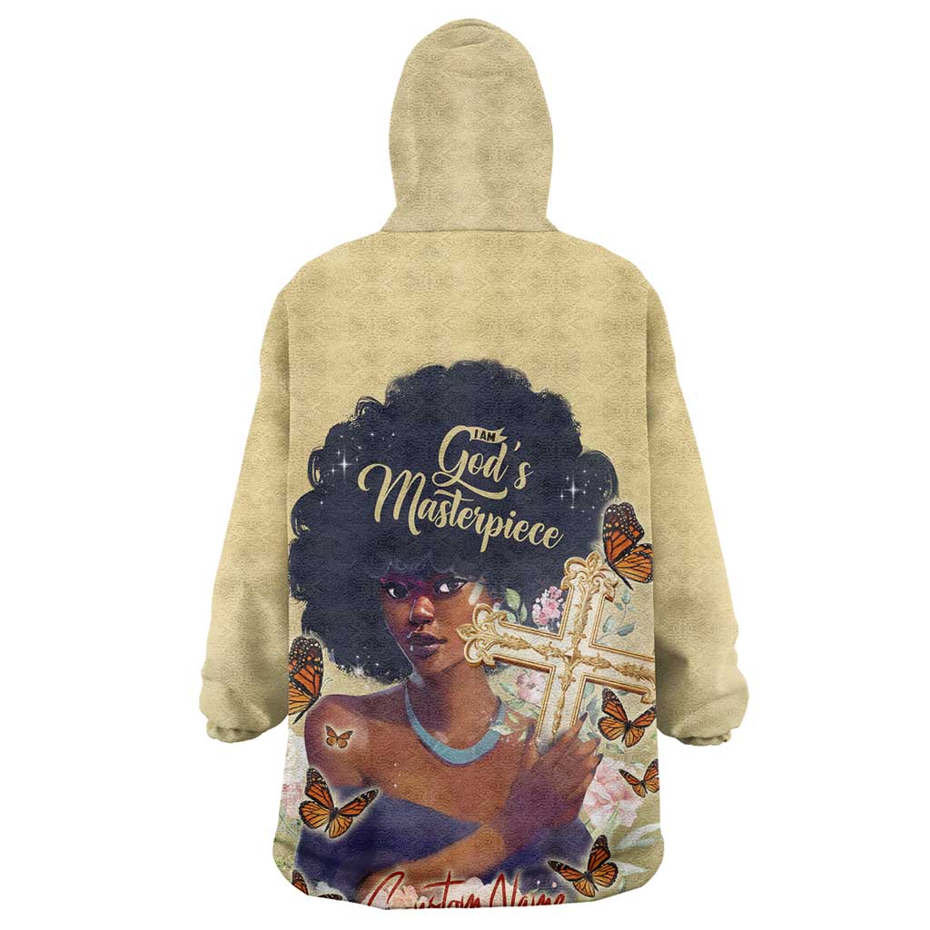 Personalized I Am God's Masterpiece Wearable Blanket Hoodie African Women DT02