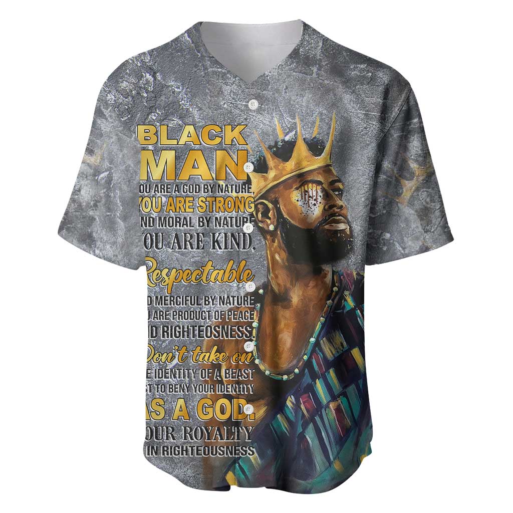 Black Man Africa Baseball Jersey Naturally King DT02