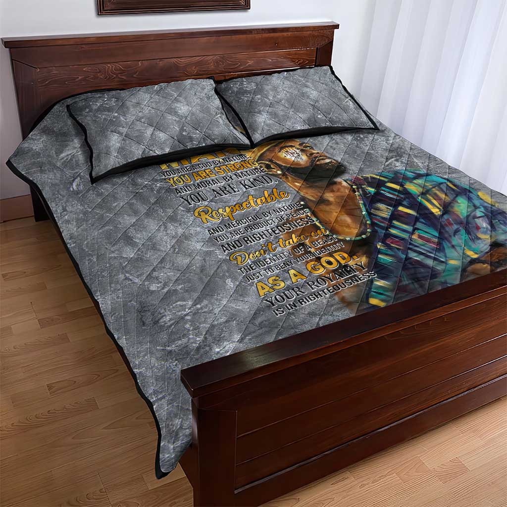 Black Man Africa Quilt Bed Set Naturally King DT02