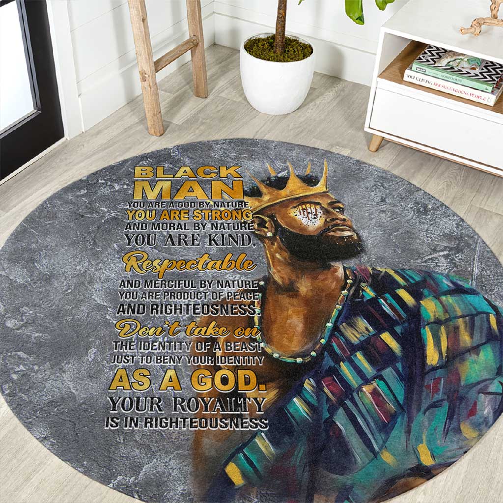 Black Man Africa Round Carpet Naturally King DT02