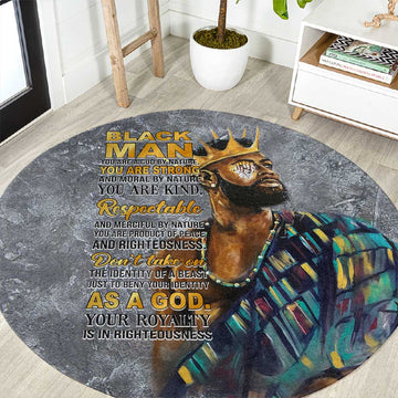 Black Man Africa Round Carpet Naturally King DT02