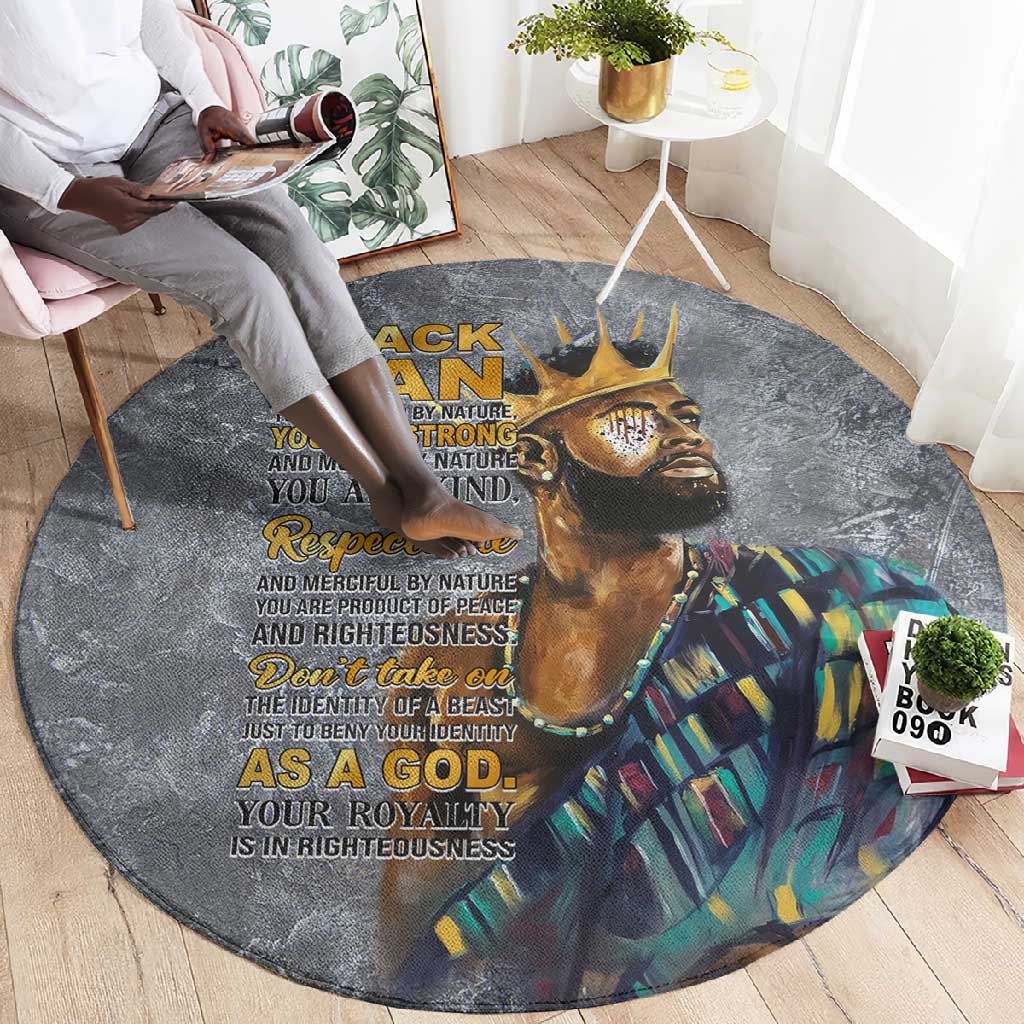 Black Man Africa Round Carpet Naturally King DT02